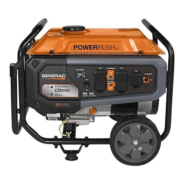 Generac GP Series GP3600 Gasoline-Powered Portable Generator with Recoil Pull Start 7721 – 3,600/4,500W, 120V