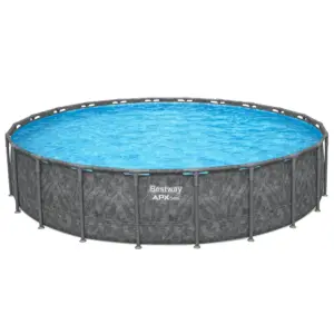 Bestway APX 365 22’x52″ Round Above Ground Swimming Pool Set with Pump and Ladder